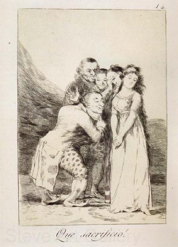 Francisco Goya Sacrificio de Ynteres Norge oil painting art
